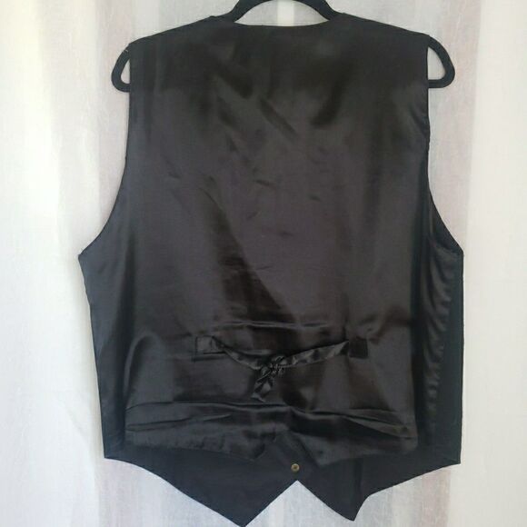 90s Y2K Agapo Collection Women's Black Suede Leather Whimsy Goth Vest Vtg Sz 1X - Picture 4 of 7